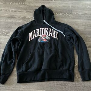 Mario Kart 2021 Graphic Hoodie Black Pullover Sweatshirt Mens Medium Nintendo